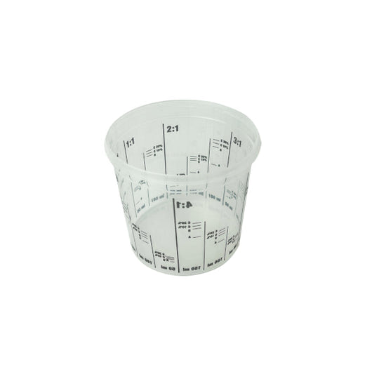 Profi-Mischbecher aus transparentem und recycelbarem PP-Material bietet 385 ml Volumen