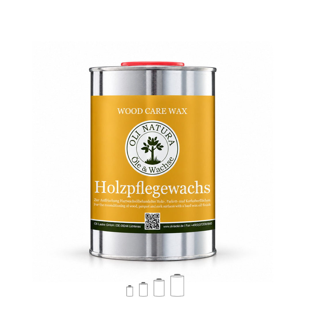 OLI-NATURA Holzpflegewachs im 1-Liter-Metallgebinde zur Auffrischung hartwachsölbehandelter Holz-, Parkett- und Korkoberflächen